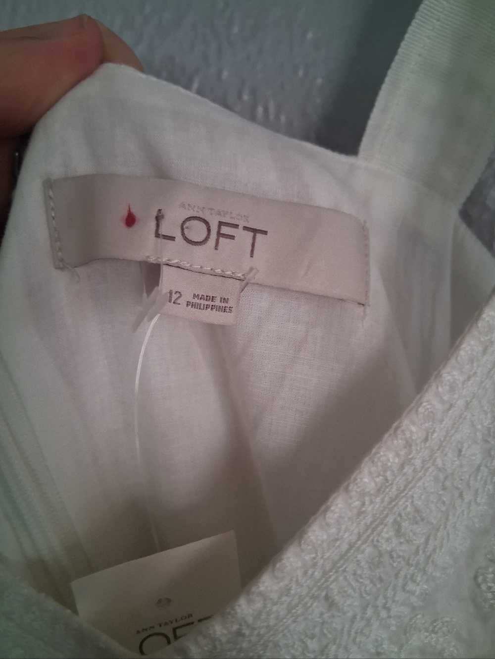 Loft NWT Boho Embroidered Tank Littile White Dress Bridal Graduation.12 - Picture 4 of 6
